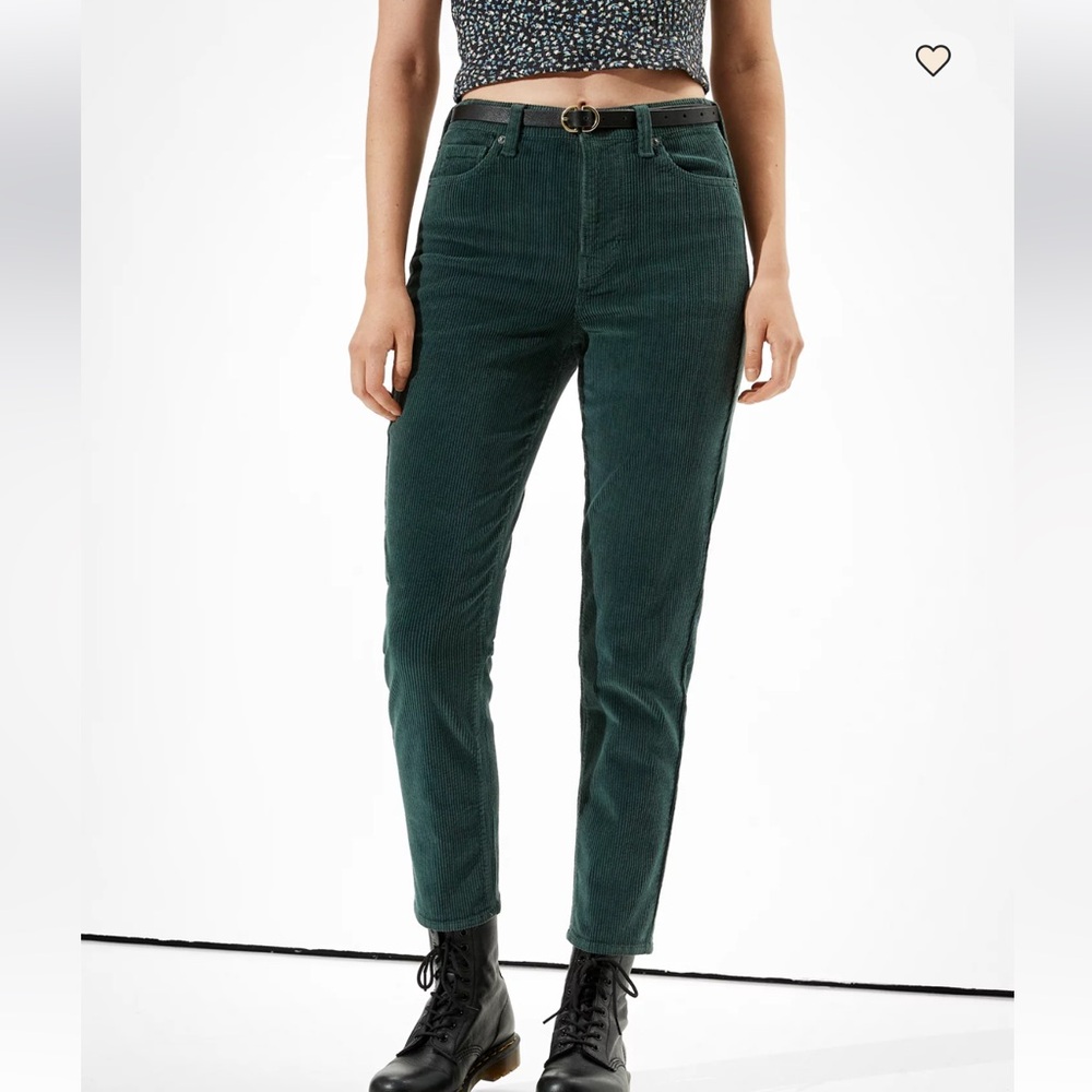 Rewash Corduroy Velour Pine Green Mom Jeans Size 28